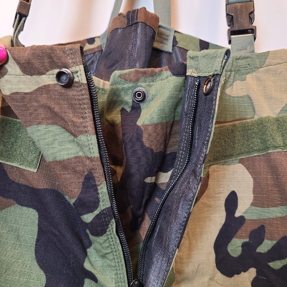 Military Overall Pant Woodland Camo Cargo Chemical Protective NFR Mens Medium - Picture 3 of 14